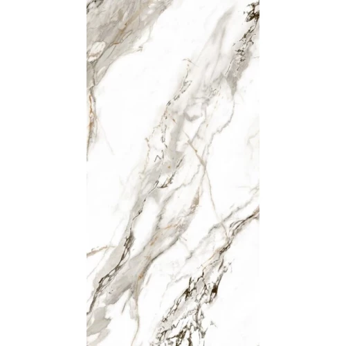 Керамогранит Planet Ceramics UKW 003 глянцевый с золотом белый 120х60 см