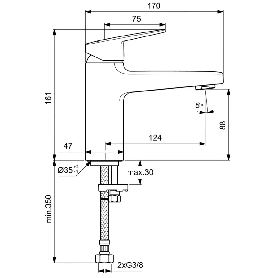 Смеситель для раковины Ideal Standard Ceraplan хром BD222AA