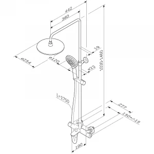 Душевая система Am Pm Like ShowerSpot с термостатом F0780564