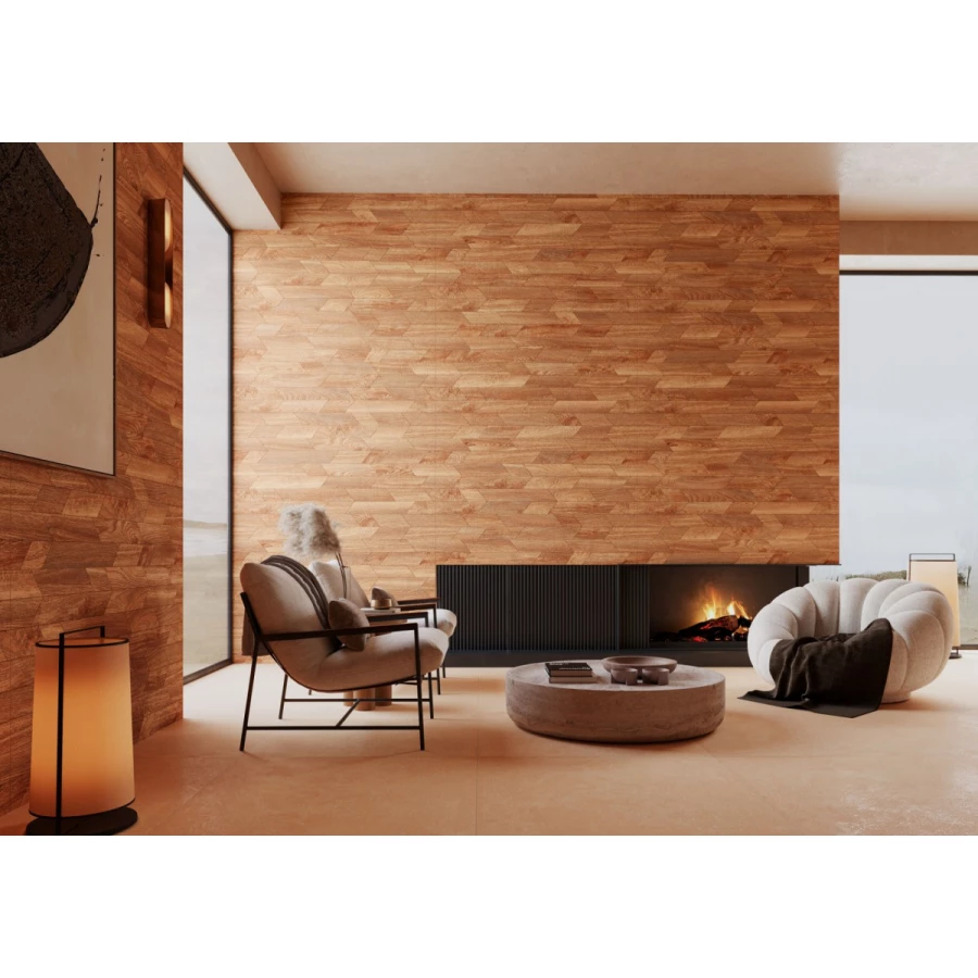 Керамогранит Cristacer Morris Wood Dec Cherry матовый коричневый 120х60 см