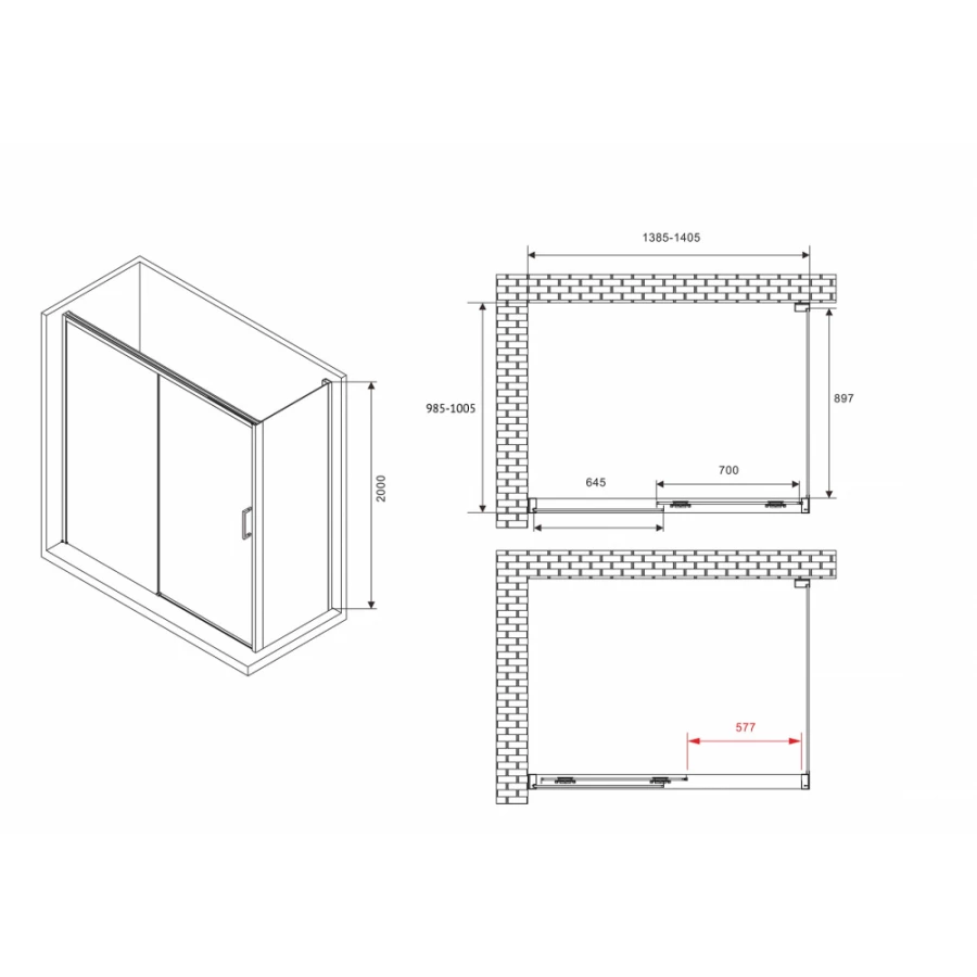 Душевой уголок Abber Komfort AG93140-S102