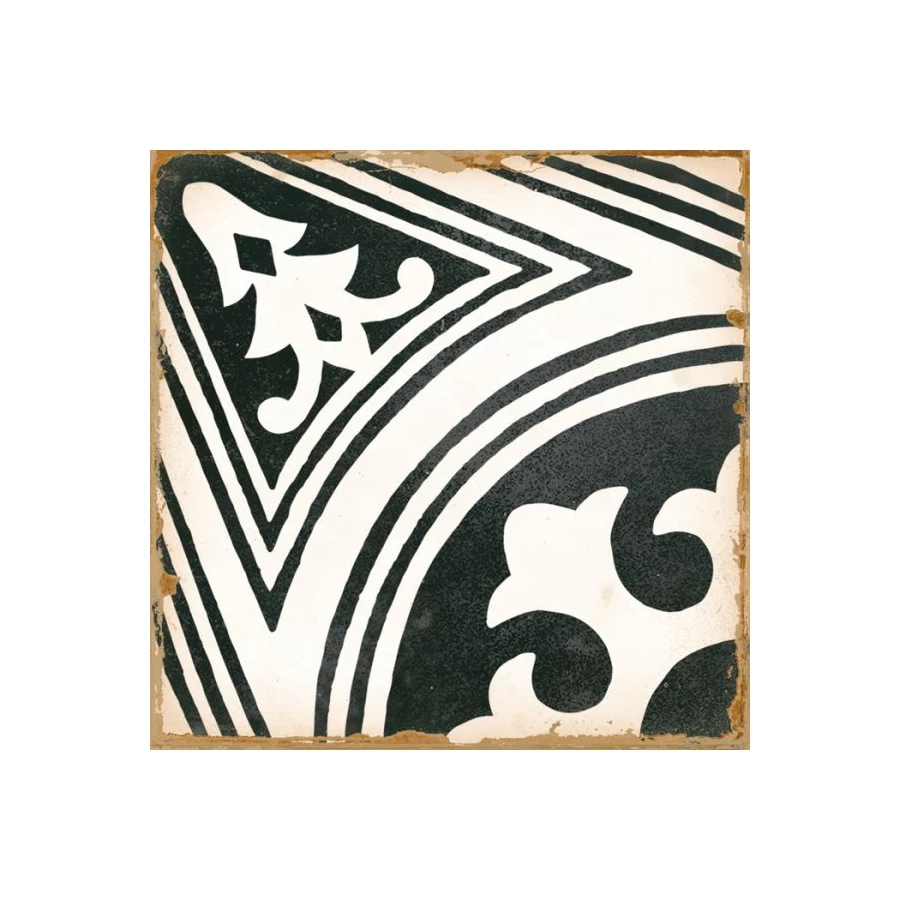 Керамическая плитка Harmony Peronda Casablanca Fida матовая кремово-черная 0278029413 12,5х12,5 см