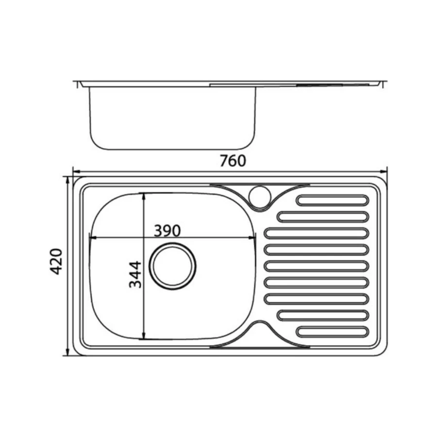 Мойка из нержавеющей стали MixLine ML 530530 42x76 см