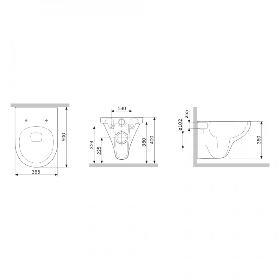 Унитаз Am Pm Gem подвесной FlashClean с сиденьем микролифт C901700SCmb