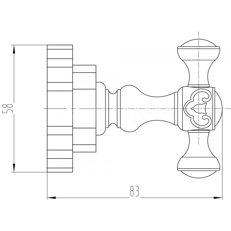 Крючок для полотенца двойной Milacio Villena бронза MC.902.BR 5,8х5,8 см