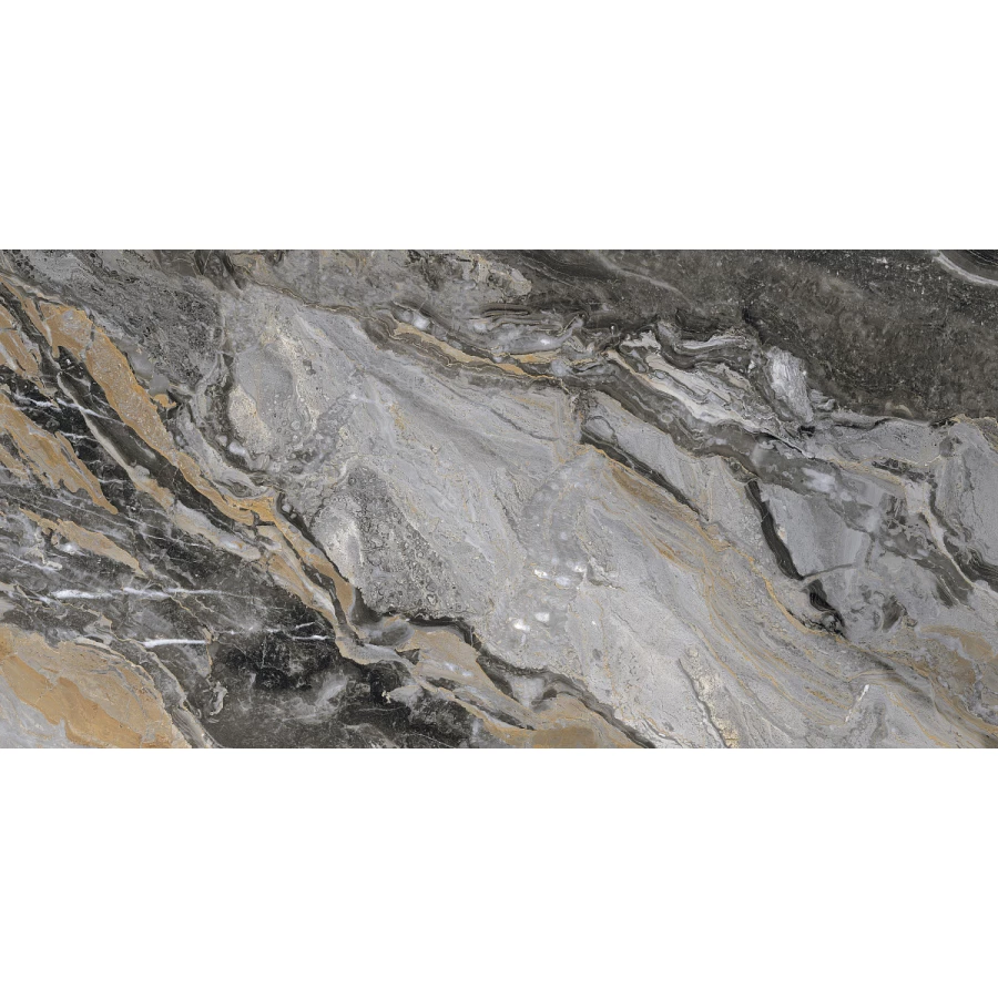 Керамогранит Fanal Orobico Black SShine 33 черный 120х60 см