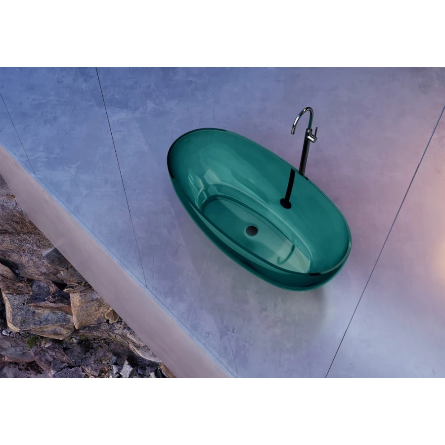 Прозрачная ванна Abber Kristall бирюзовая AT9703Aquamarin 170х75 см