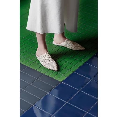 Плитка настенная Mutina Дин Дарк Блуе Матт / Din Dark Blue Matt матовая синяя KGDM25 15х7,4 см