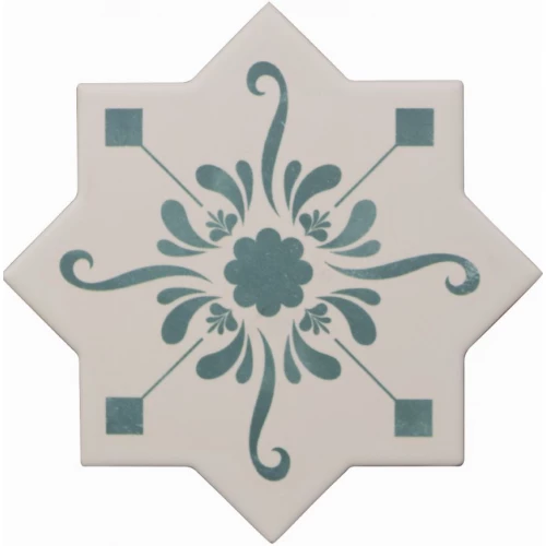 Керамогранит Cevica Becolors Star Dec Stencil Lagoon матовый белый CV67394 13,25х13,25 см