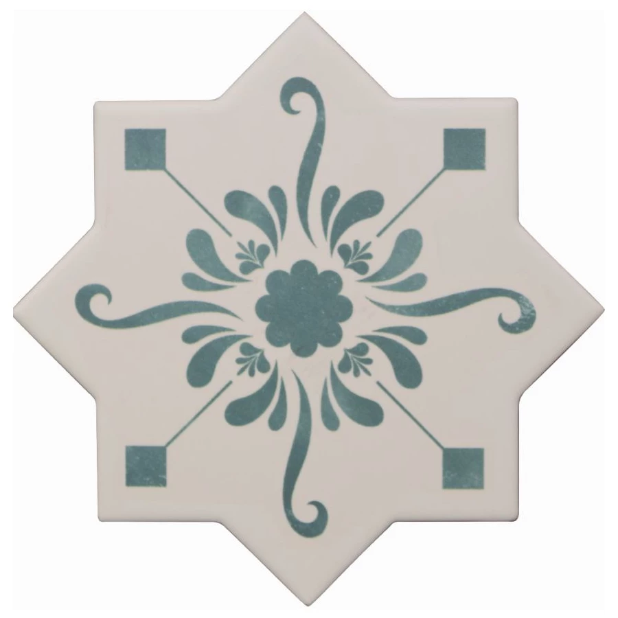 Керамогранит Cevica Becolors Star Dec Stencil Lagoon матовый белый CV67394 13,25х13,25 см