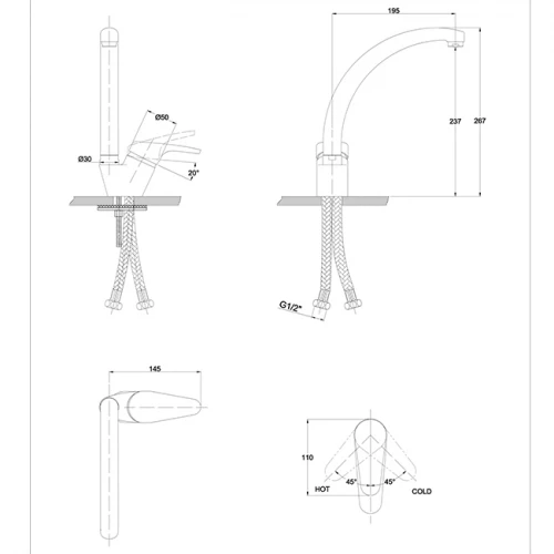 Смеситель для кухонной мойки Kaiser County 55244-12