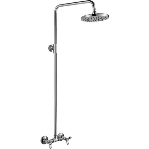 Смеситель Rossinka Q02-44 для душа с регулируемой высотой штанги и лейкой "Тропический дождь" хром