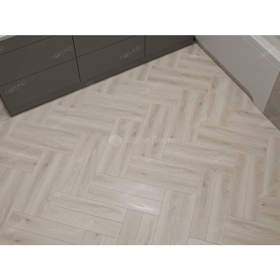 Каменный SPC ламинат Alpine Floor Norland Lagom Parquet Vakker 1033-1 34 класс 3.5 мм 2.25 кв.м 60х12.5 см