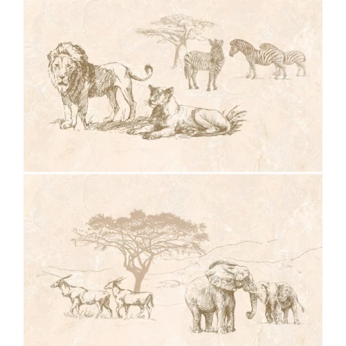 Панно InterCerama Safari коричневый (компл. из 2-х шт.) 46*40 см