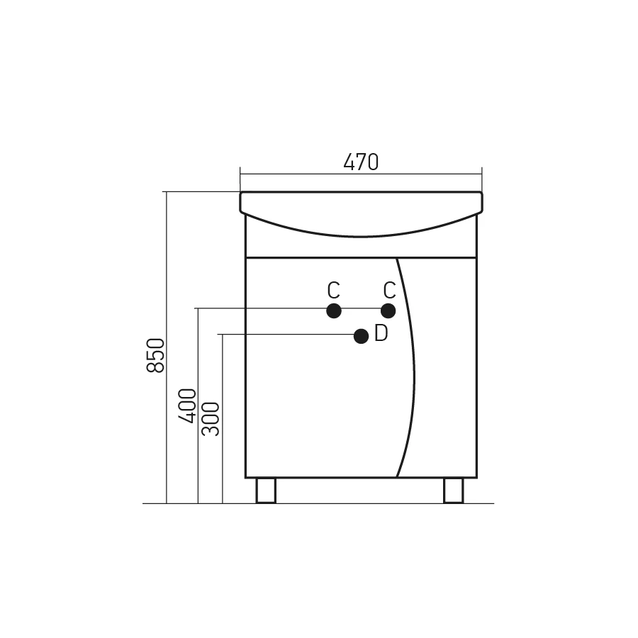 Тумба под раковину MixLine Дора-47 Лаура-47 523136