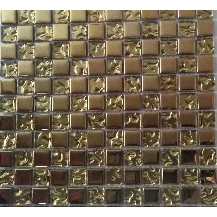 Мозаика Tonomosaic TC327 хромированная, зеркальная из стекла, золотая 30*30 см
