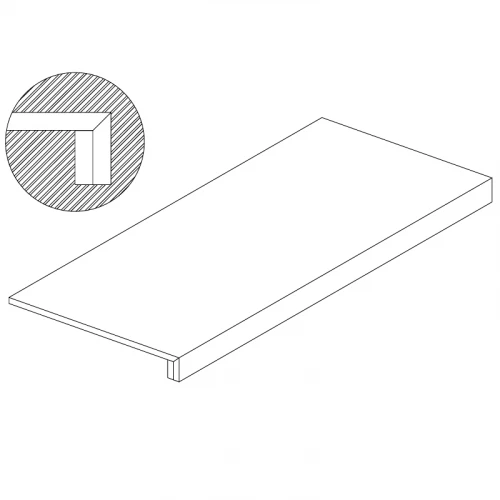 Ступень ТехноАрт керамогранит составная фронтальная с 1 усилителем Идальго РСИ120 многоцветная 120х30 см