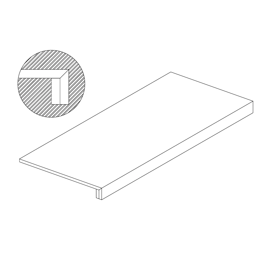 Ступень ТехноАрт керамогранит составная фронтальная с 1 усилителем Идальго РСИ120 многоцветная 120х30 см