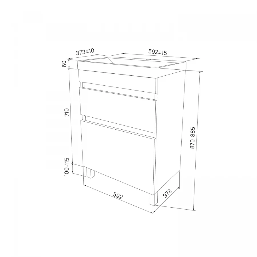 Тумба с умывальником Iddis напольная с ящиками белая 60 см Zodiac Подходит умывальник 3506000i28 ZOD6CBFi95K