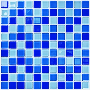 Мозаика Bonaparte Стеклянная мозаика Blue wave-2 25х25 глянцевая синяя 30х30 см