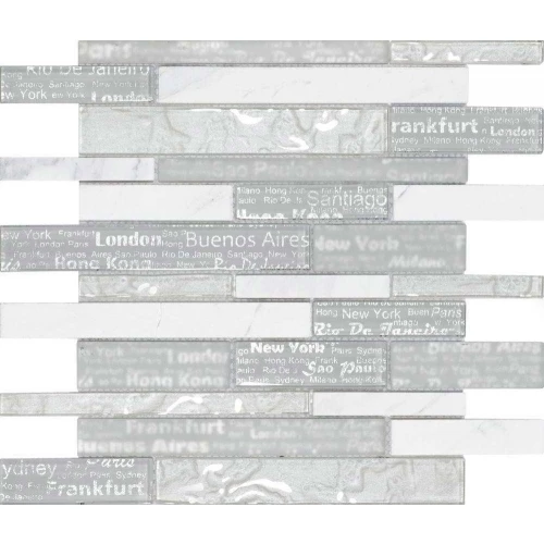 Мозаика Harmony Peronda Group Шапес Д Хоризон Вхите / Shapes D Horizon White глянцевая серая 16096 30х30 см