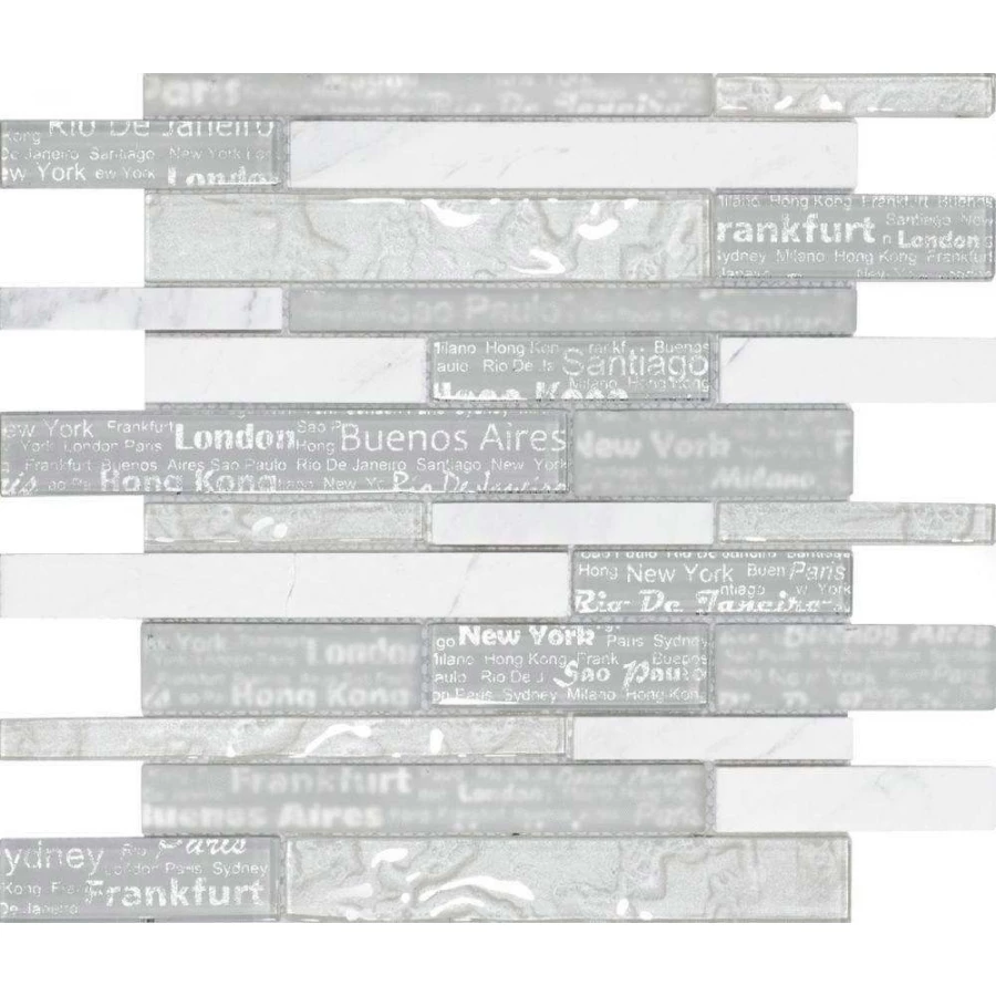 Мозаика Harmony Peronda Group Шапес Д Хоризон Вхите / Shapes D Horizon White глянцевая серая 16096 30х30 см