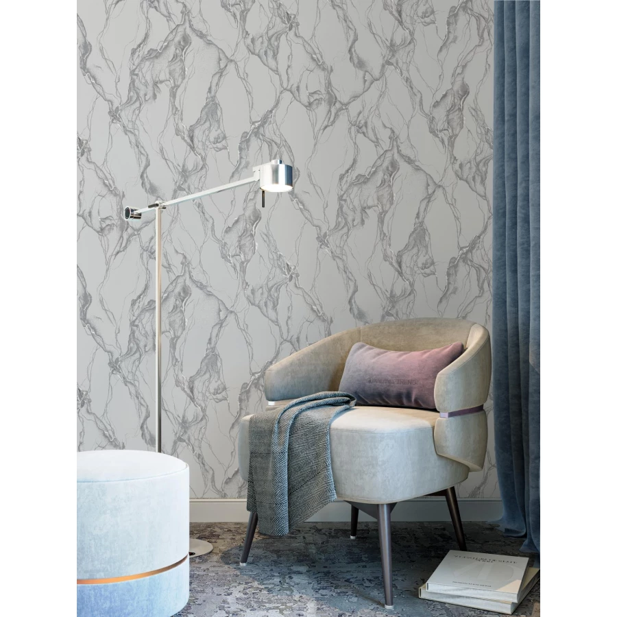 Обои флизелиновые Palitra Trend Trend Glam TrendColor серые TC72289-24 1,06х10,05 м