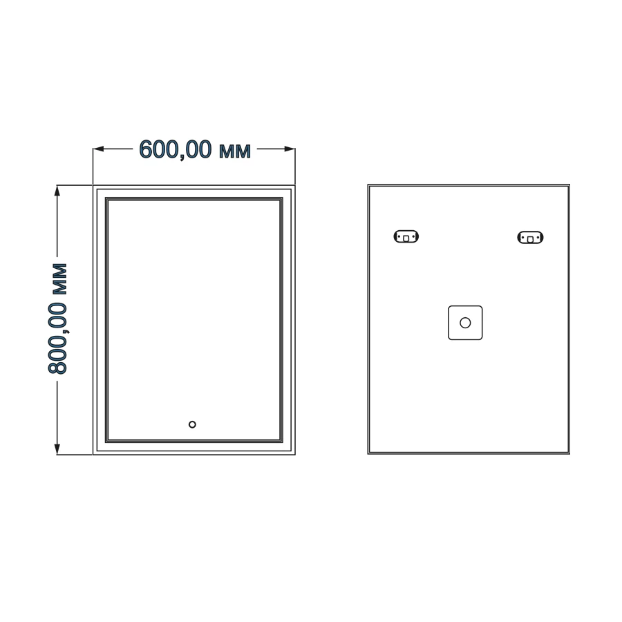 Зеркало Azario Grand-2 сенсорный выключатель диммер подогрев ФР-00002129 60х80 см