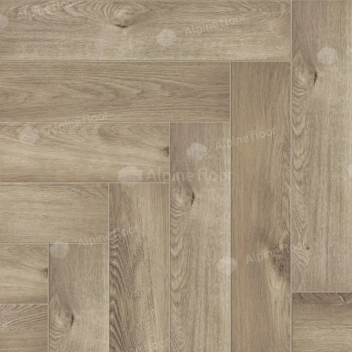 Каменный SPC ламинат Alpine Floor Parquet Light синхронное тиснение Дуб Натуральный Отбеленный ЕСО 13-5 43 класс 4 мм 1.95 кв.м 60х12.5 см