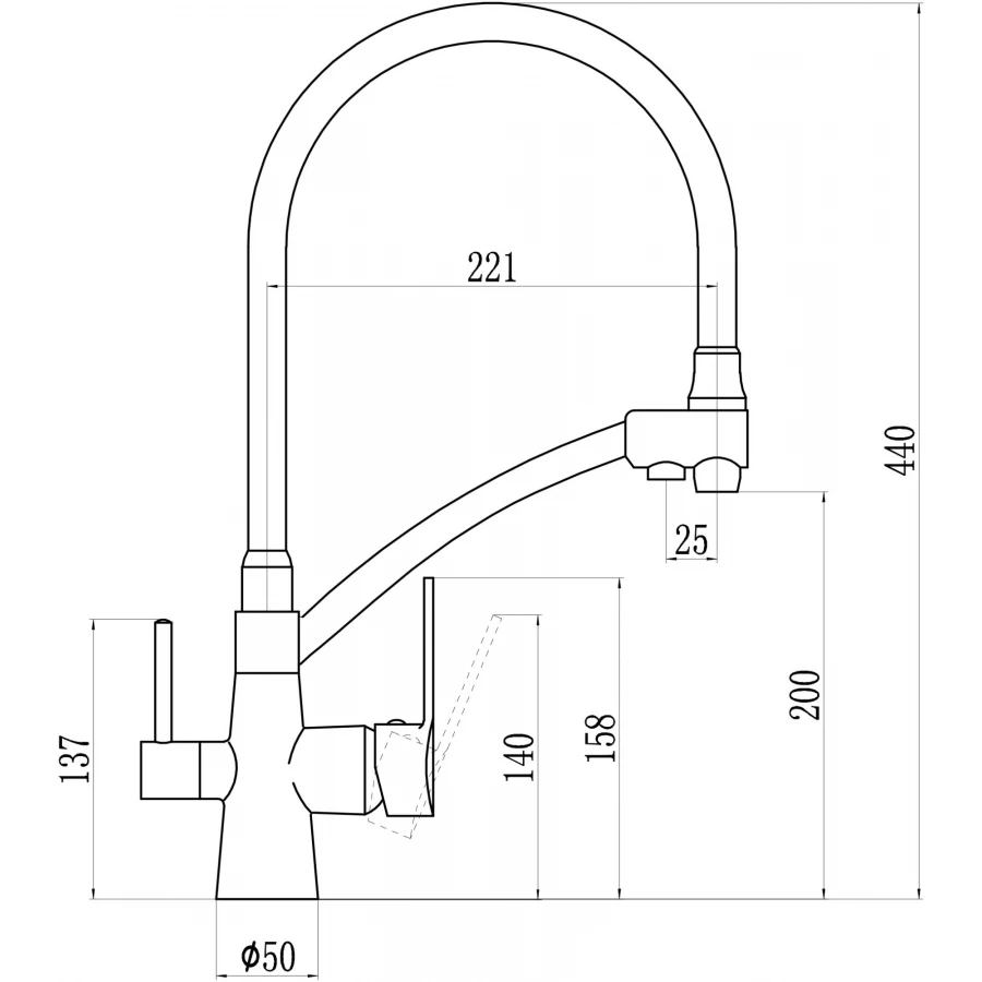 Смеситель Savol для кухонной мойки S-L1805B-12