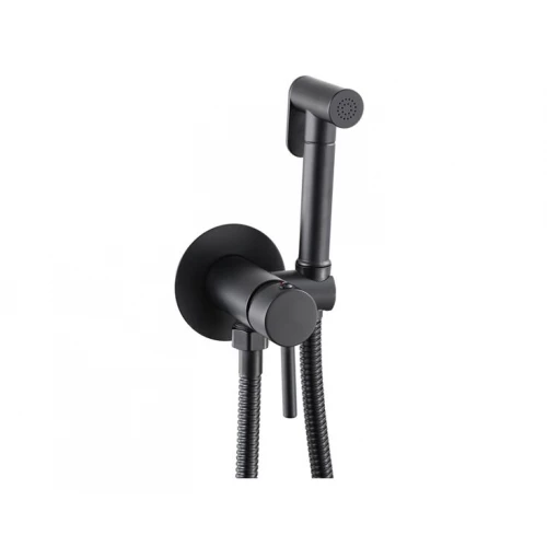 Смеситель встроенный под биде Viko Ø25 с гигиеническим душем Black Matt V-4956