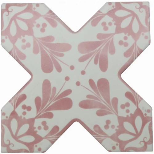 Керамогранит Cevica Becolors Cross Dec Stencil Coral матовый розовый CV67386 13,25х13,25 см