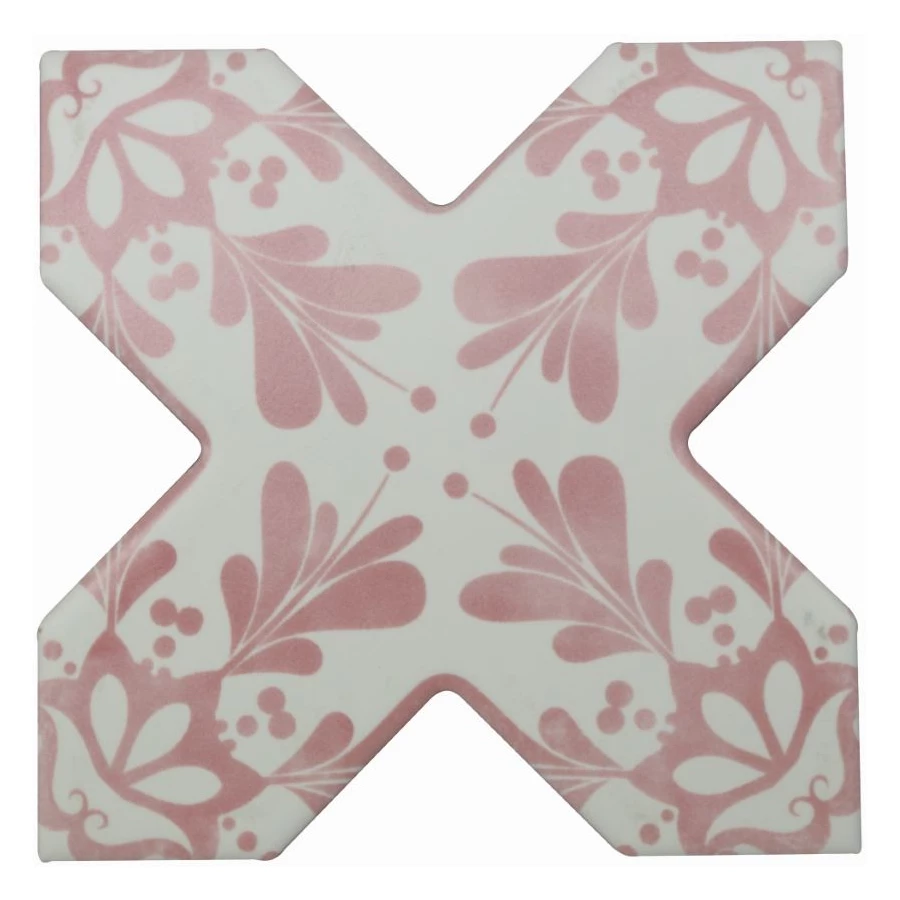 Керамогранит Cevica Becolors Cross Dec Stencil Coral матовый розовый CV67386 13,25х13,25 см