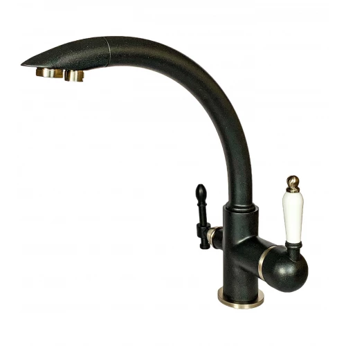 Смеситель с подключением фильтра (2в1) Milacio Castellon Ceramic MC.513.ASN антрацит/сатин