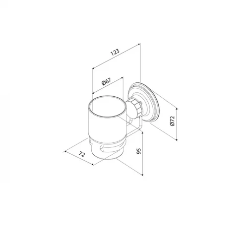 Держатель Milardo Easy для стакана проволока стальная черный матовый матовое стекло EASBWSGM45