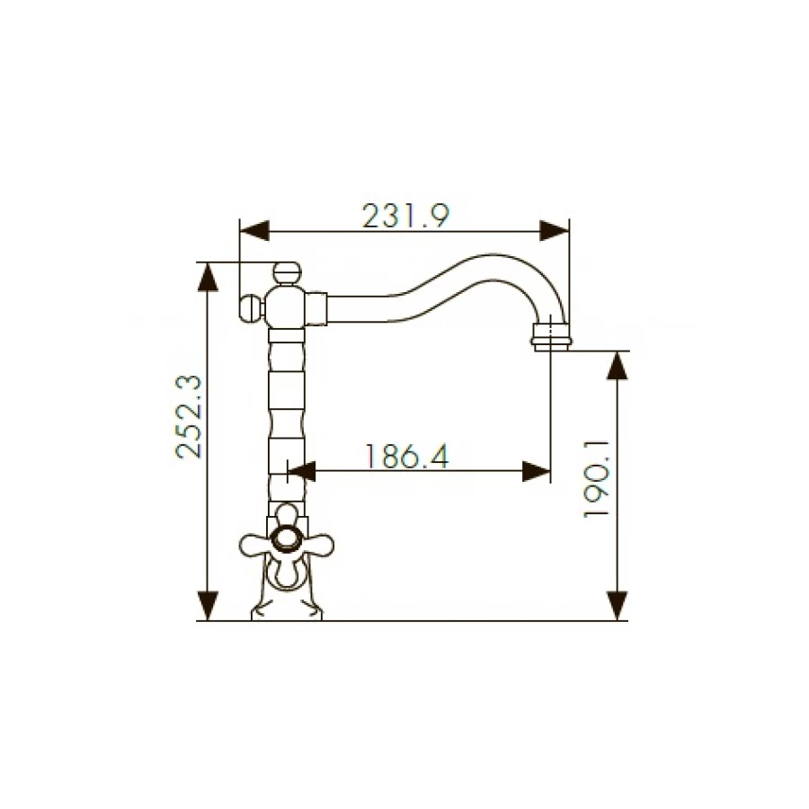 Смеситель для кухонной мойки Kaiser Carlson Style 44233 хром