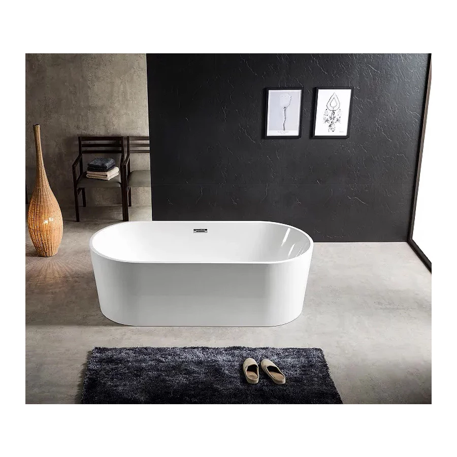 Ванна акриловая Azario Bristol свободностоящая в комплекте с сифоном и металлической рамой BRI17080 170х80х58 см