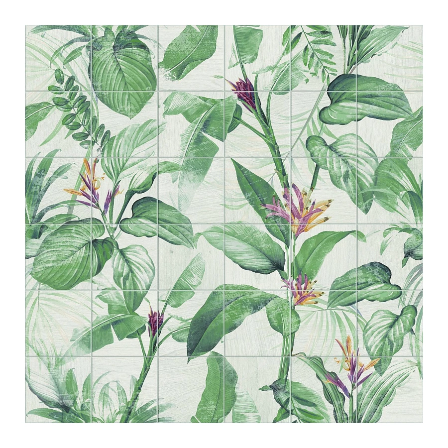 Панно Mainzu Mural Spring Leaves зеленый (компл. из 36 шт.) 120*120 см