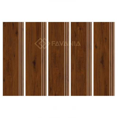 Ступень Meili Ceramica Wood Matt с насечками матовая коричневая FAMS50140 120х35 см