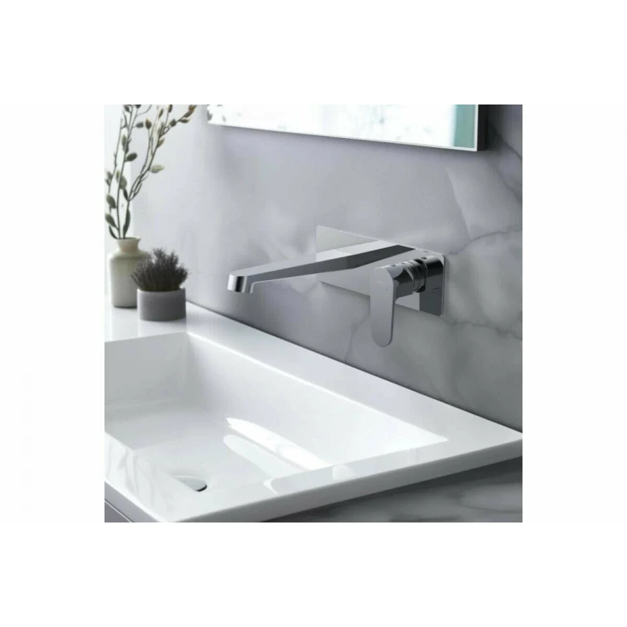 Смеситель Aquatek Оберон для раковины настенный внешняя и скрытая часть хром AQ1213CR