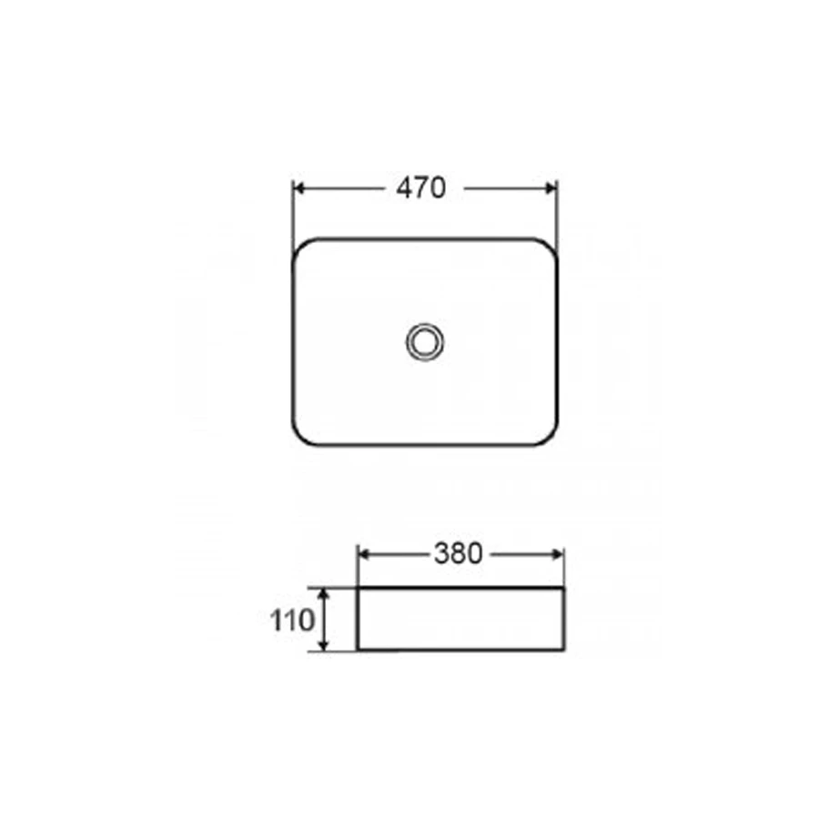 Раковина Azario накладная белый AZ-2178-S 47х38х11 см