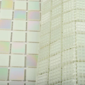 Мозаика Bonaparte Стеклянная мозаика Dana 20х20 глянцевая бело-зеленая 32,7х32,7 см