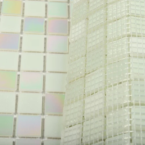 Мозаика Bonaparte Стеклянная мозаика Dana 20х20 глянцевая бело-зеленая 32,7х32,7 см