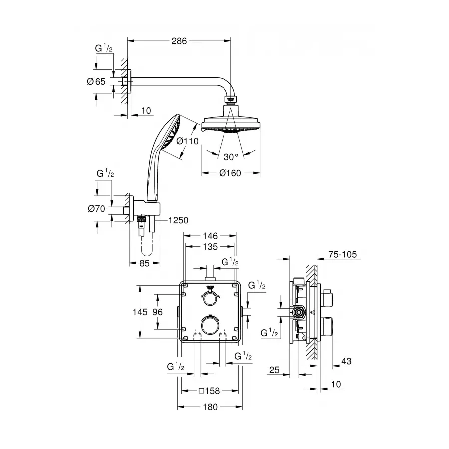 Душевая система Grohe Grohtherm 34735000