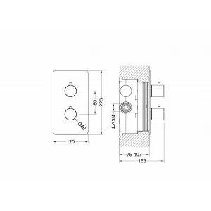 Смеситель Aquatek Европа термостатический для ванны 2 режима внешняя и скрытая часть хром AQ1392CR