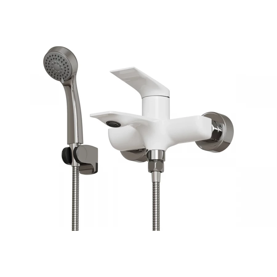 Смеситель для ванны MixLine ML41-01 Swan White белый хром 553909