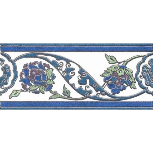 Плитка настенная Kerama Marazzi Альба Бордюр глянцевый синий HGD/A220/1146H 9,8x4,4 см