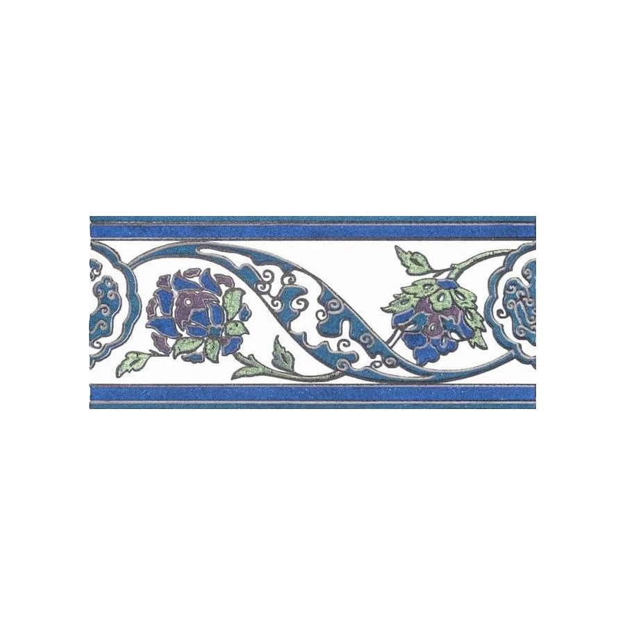 Плитка настенная Kerama Marazzi Альба Бордюр глянцевый синий HGD/A220/1146H 9,8x4,4 см