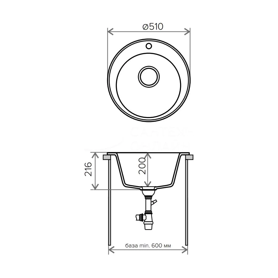 Кухонная мойка Tolero R-108 R-108 №101 (Бежев) 51х51 см