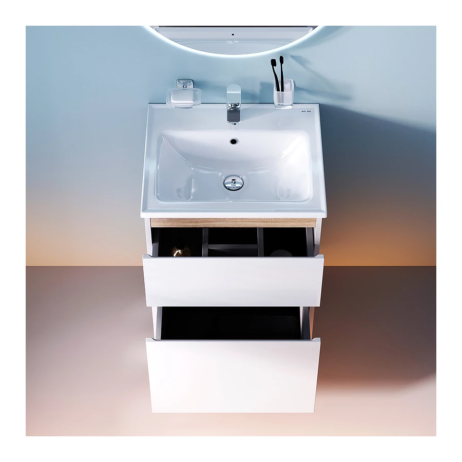 База под раковину Am Pm X-Joy напольная 2 ящика белый глянец M85AFSX0552WG 55 см